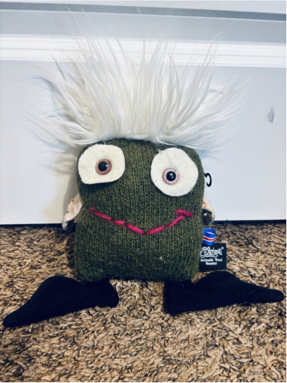 Skrimsli Icelandic Wool Monster Plush Handmade in Iceland One of a Kind 10”